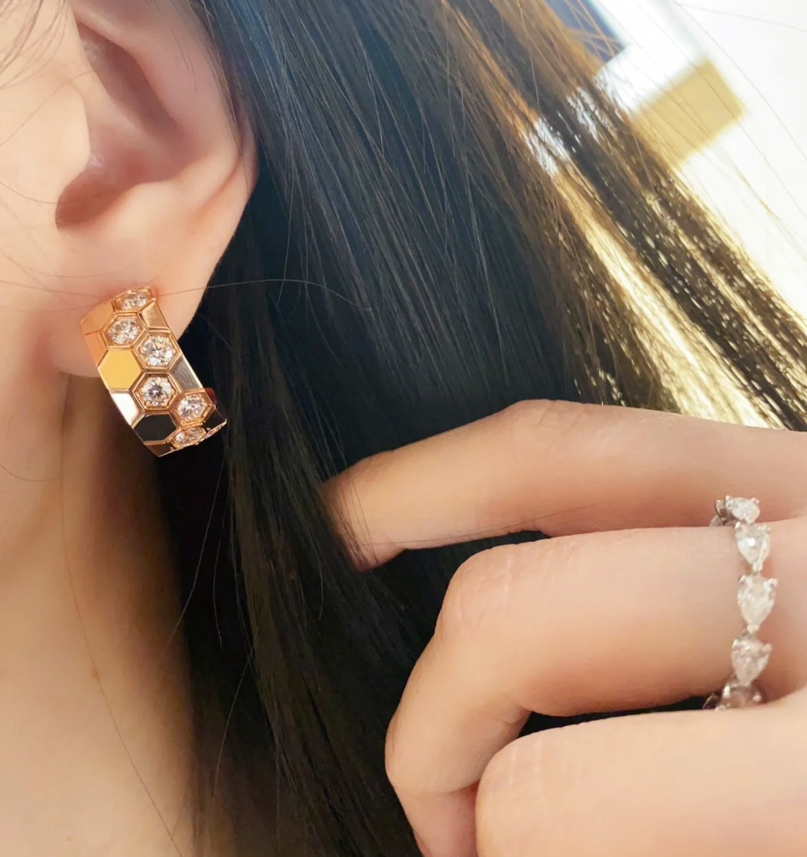 [Lieblingsstück]BEE LOVE DIAMANT-CREOLEN