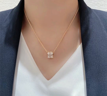 [Favorite]BEE LOVE DIAMOND PAVED 3 ROW NECKLACE