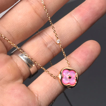 [Favorite]COLOR BLOSSOM PINK MOP SUN GOLD NECKLACE