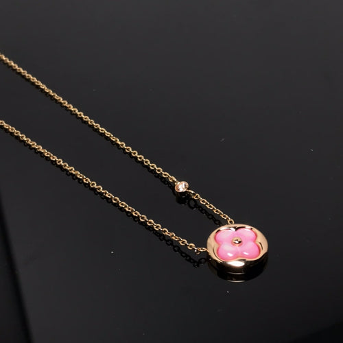 [Favorite]COLOR BLOSSOM PINK MOP SUN GOLD NECKLACE