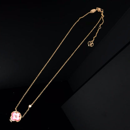 [Favorite]COLOR BLOSSOM PINK MOP SUN GOLD NECKLACE