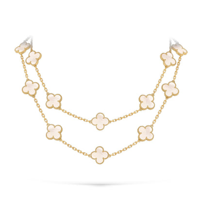 [Favorite]CLASSIC 20-MOTIF LUCKY CLOVER LONG NECKLACE GOLD COLLECTION