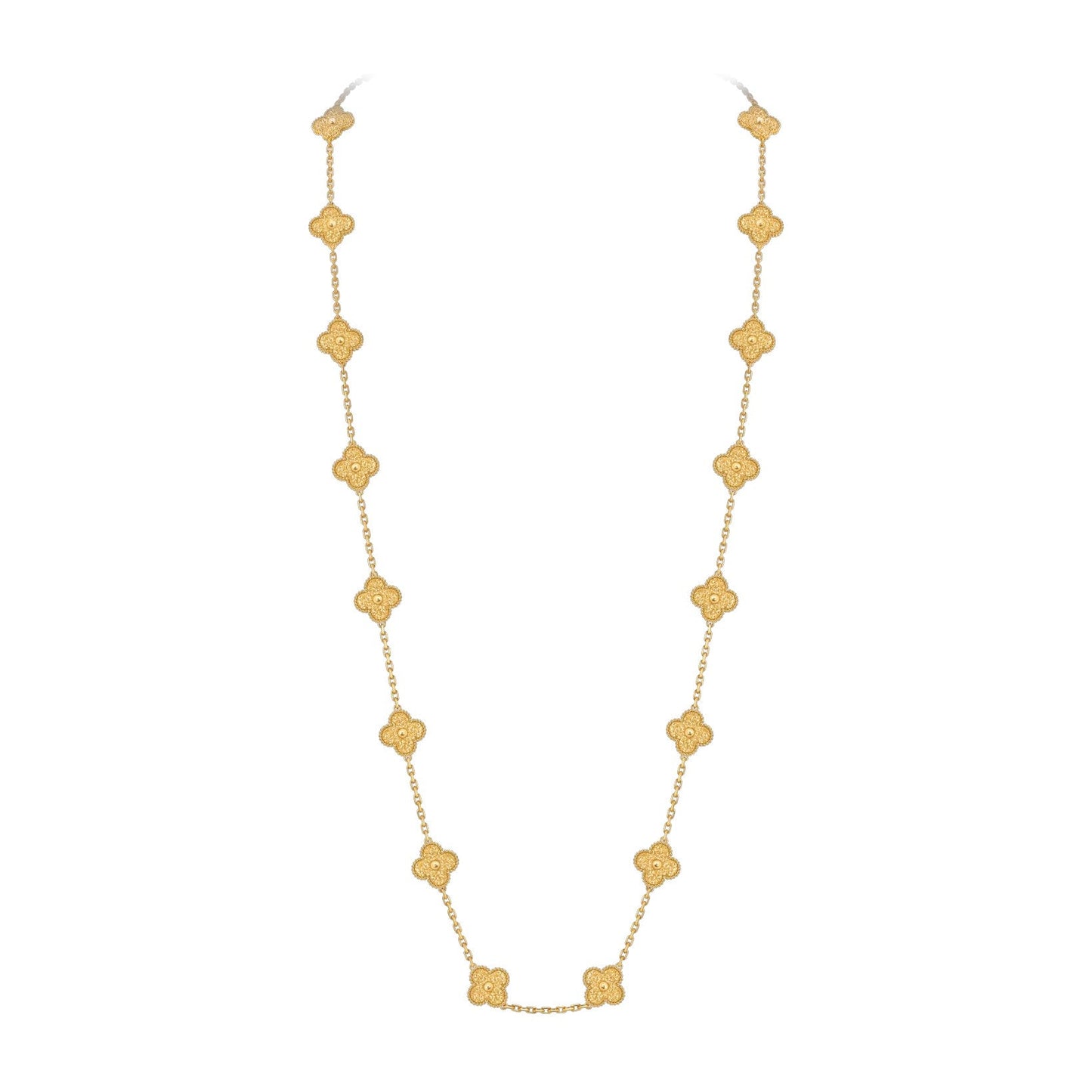 [Favorite]CLASSIC 20-MOTIF LUCKY CLOVER LONG NECKLACE GOLD COLLECTION