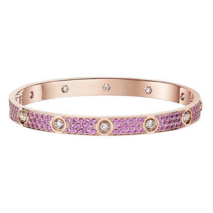 [Favorite]KLASSISCHES LOVE ARMREIF 6.1MM MIT 10-DIAMANTEN VOLL PAVÉ