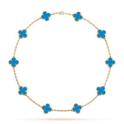 [Favorite]CLASSIC LUCKY 10-MOTIF CLOVER NECKLACE GOLD COLLECTION
