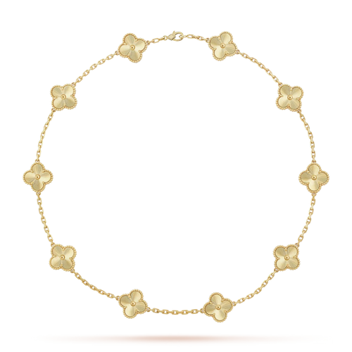[Favorite]CLASSIC LUCKY 10-MOTIF CLOVER NECKLACE GOLD COLLECTION