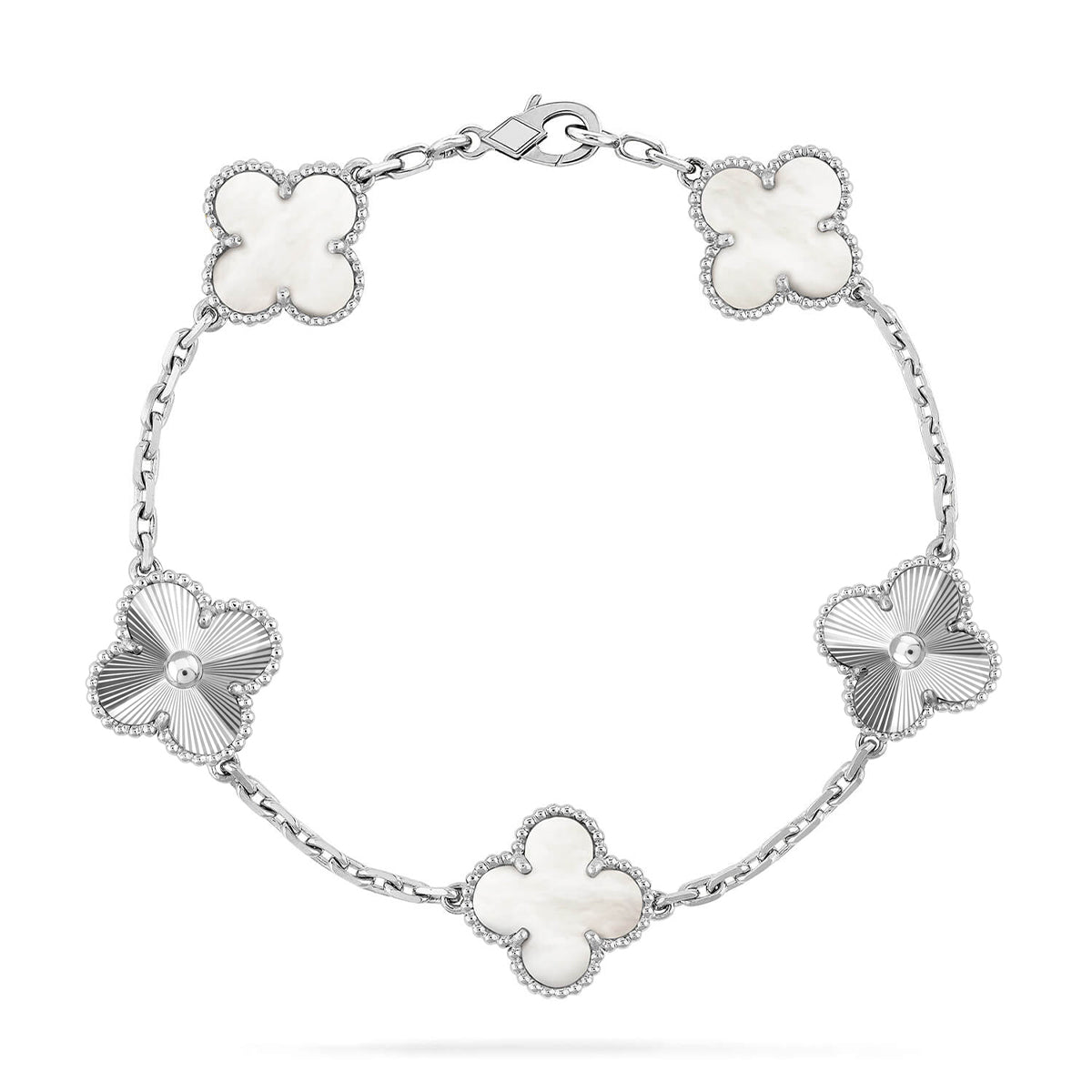 [Favorite]LUCKY CLOVER 5-MOTIF BRACELET - WHITE MOTHER-OF-PEARL COLLECTION