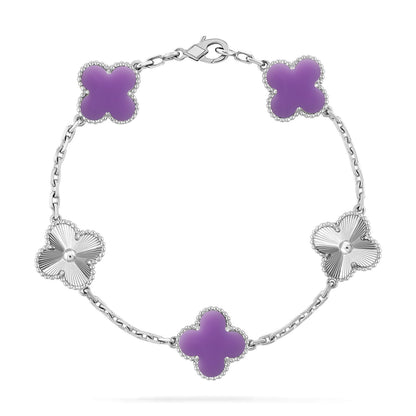 [Favorite]LUCKY CLOVER 5-MOTIF BRACELET - LAVENDER COLLECTION