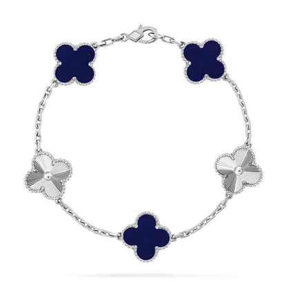 [Favorite]LUCKY CLOVER 5-MOTIF BRACELET - LAPIS LAZULI COLLECTION