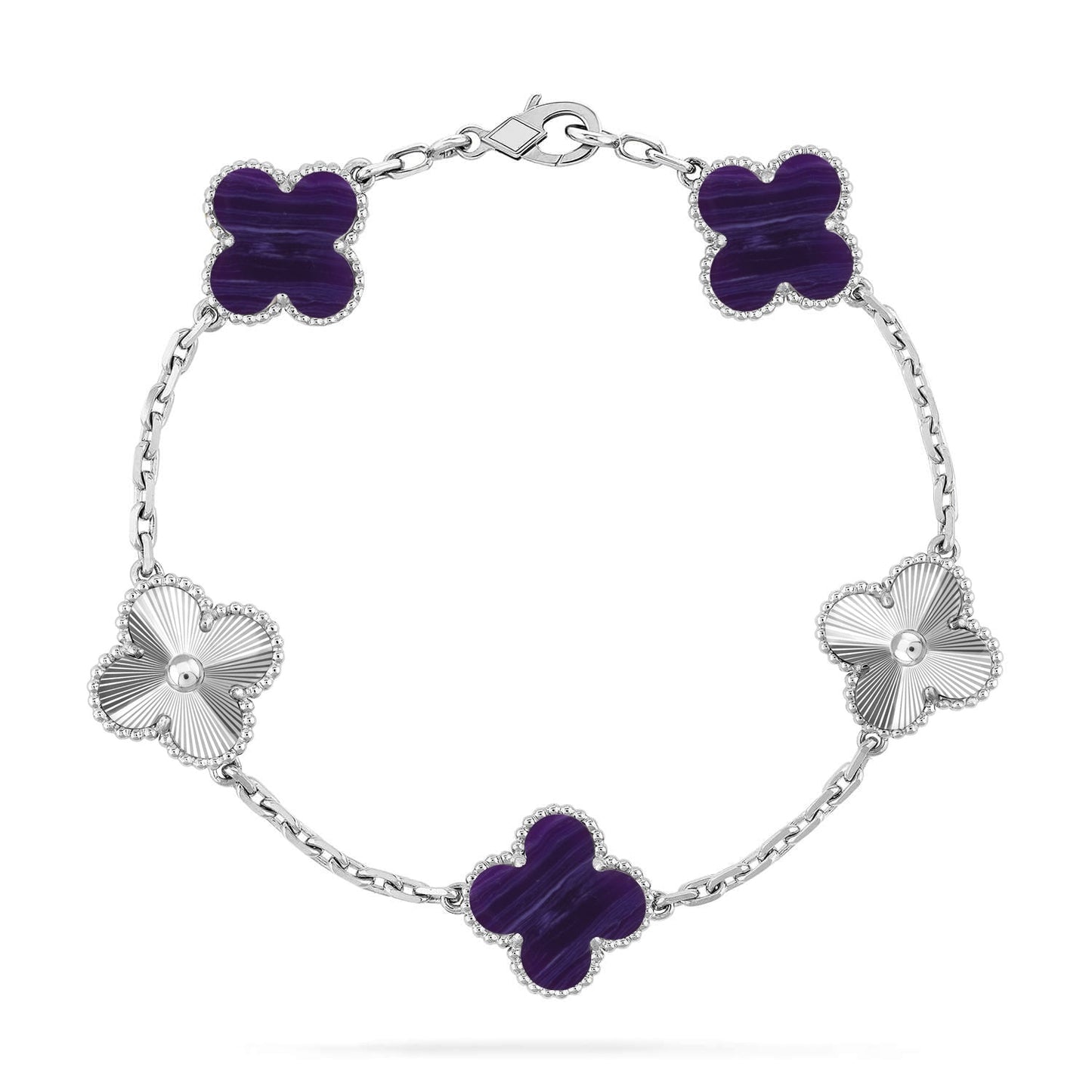 [Favorite]LUCKY CLOVER 5-MOTIF BRACELET - CHAROITE COLLECTION