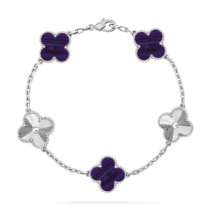 [Favorite]LUCKY CLOVER 5-MOTIF BRACELET - CHAROITE COLLECTION
