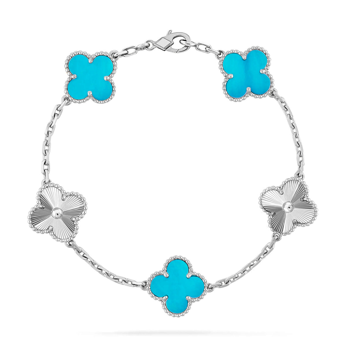 [Favorite]LUCKY CLOVER 5-MOTIF BRACELET - TURQUOISE COLLECTION