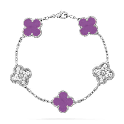 [Favorite]LUCKY CLOVER 5-MOTIF BRACELET - VIOLET COLLECTION
