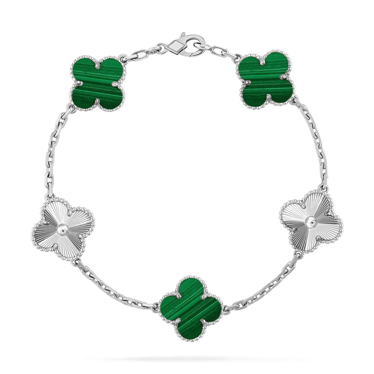 [Favorite]LUCKY CLOVER 5-MOTIF BRACELET - MALACHITE COLLECTION
