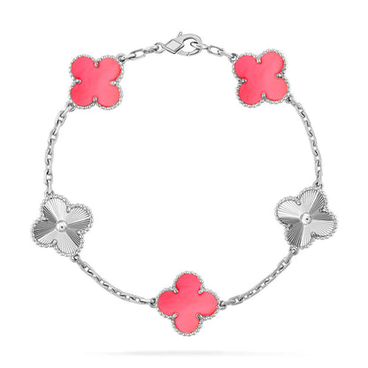 [Favorite]LUCKY CLOVER 5-MOTIF BRACELET - PINK MOTHER-OF-PEARL COLLECTION