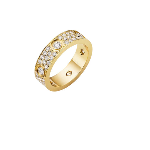 [Favorite]LOVE 5.5MM VOLL-PAVÉ-RING MIT 6 DIAMANTEN