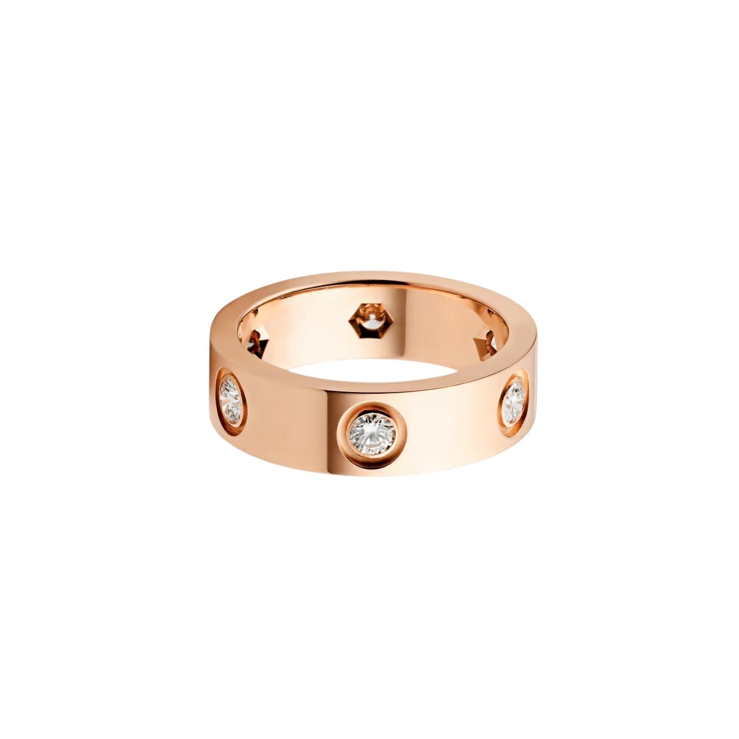 [Liebe] 5.5MM 6 DIAMANTEN RING