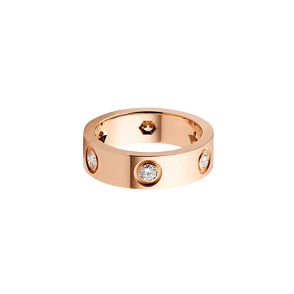 [Liebe] 5.5MM 6 DIAMANTEN RING