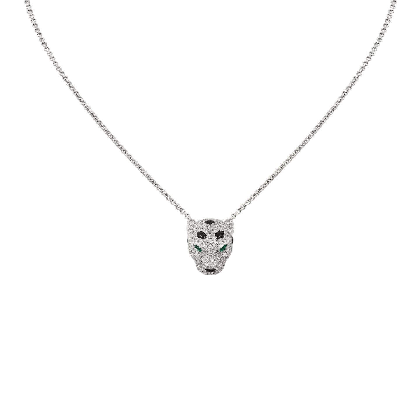[Favorite]LEOPARD HEAD FULL PAVÉ DIAMOND PENDANT NECKLACE