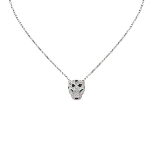 [Favorite]LEOPARD HEAD FULL PAVÉ DIAMOND PENDANT NECKLACE