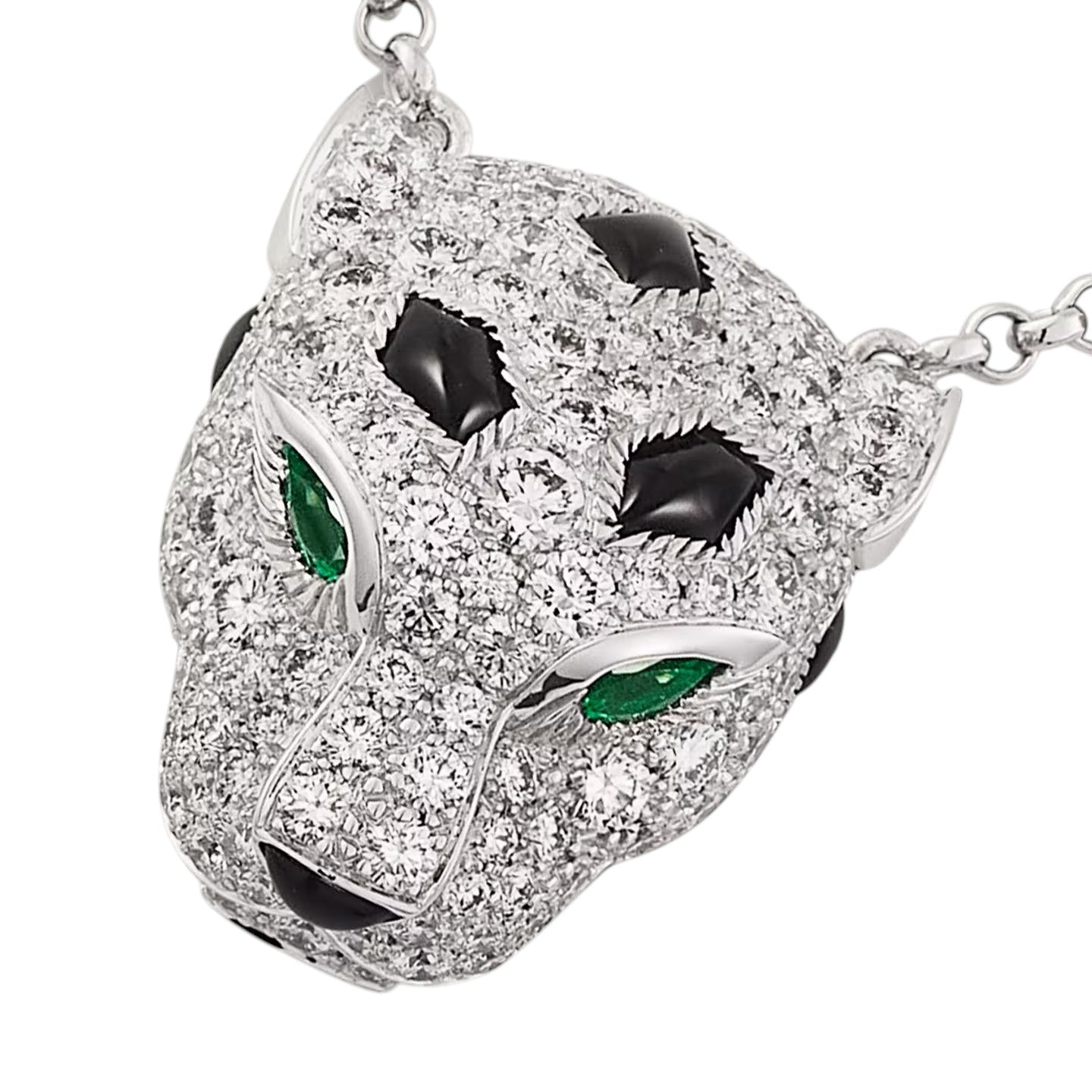 [Favorite]LEOPARD HEAD FULL PAVÉ DIAMOND PENDANT NECKLACE