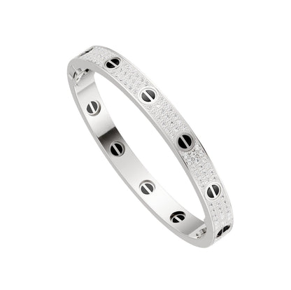 [Favorite]CLASSIC 6.1MM LOVE BANGLE - DIAMOND PAVÉ & BLACK CERAMIC