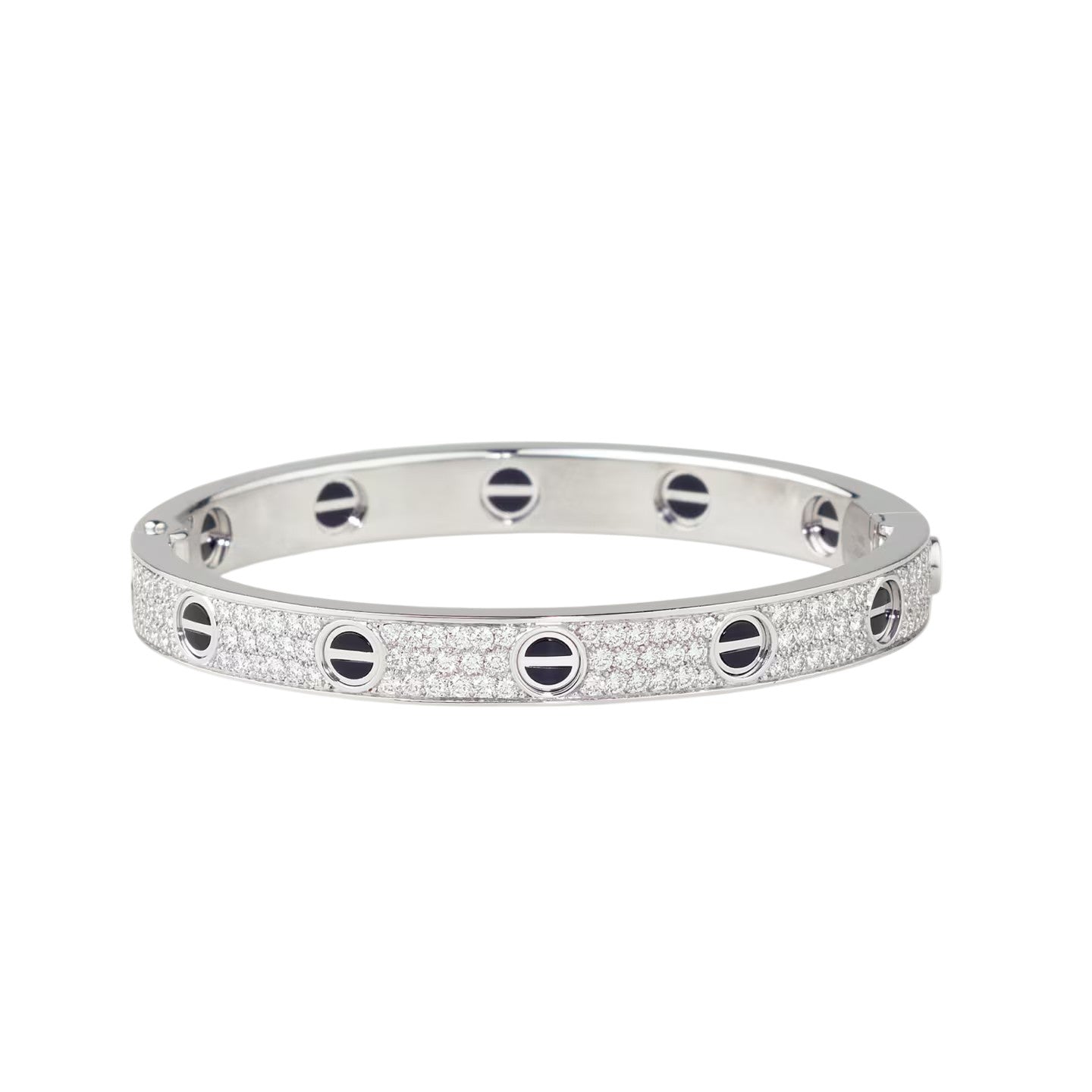 [Favorite]CLASSIC 6.1MM LOVE BANGLE - DIAMOND PAVÉ & BLACK CERAMIC