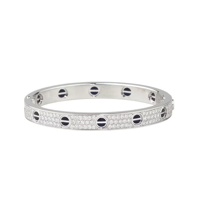 [Favorite]CLASSIC 6.1MM LOVE BANGLE - DIAMOND PAVÉ & BLACK CERAMIC