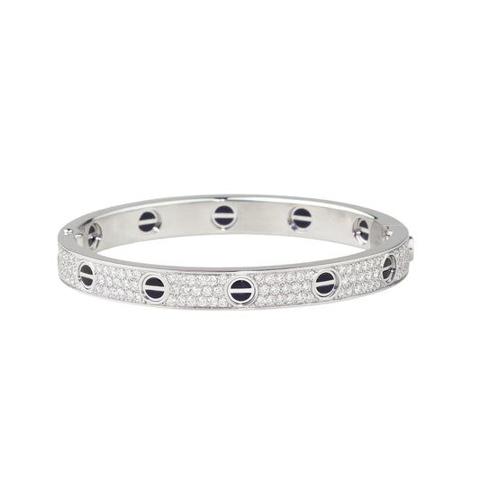 [Favorite]CLASSIC 6.1MM LOVE BANGLE - DIAMOND PAVÉ & BLACK CERAMIC