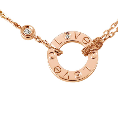 [Favorite]LOVE CIRCULAR PENDANT 2-DIAMOND NECKLACE