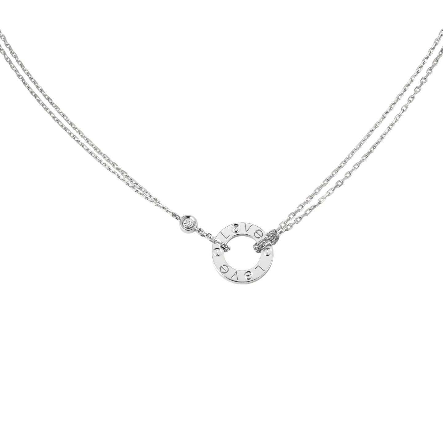 [Favorite]LOVE CIRCULAR PENDANT 2-DIAMOND NECKLACE