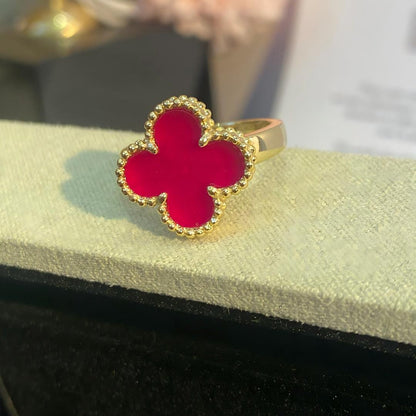 [Favorite]NEW CLOVER PINK ENAMEL RINGS