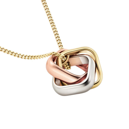 [Favorite]TRI-COLOR SQUARE RING NECKLACE