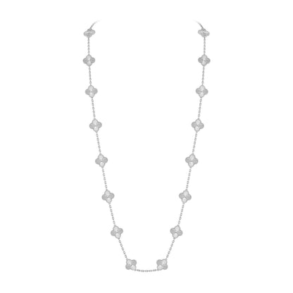 [Favorite]KLASSISCHE GLÜCKSSCHWEINCHEN-HALSKETTE MIT 20 MOTIVEN AUS WEISSGOLD