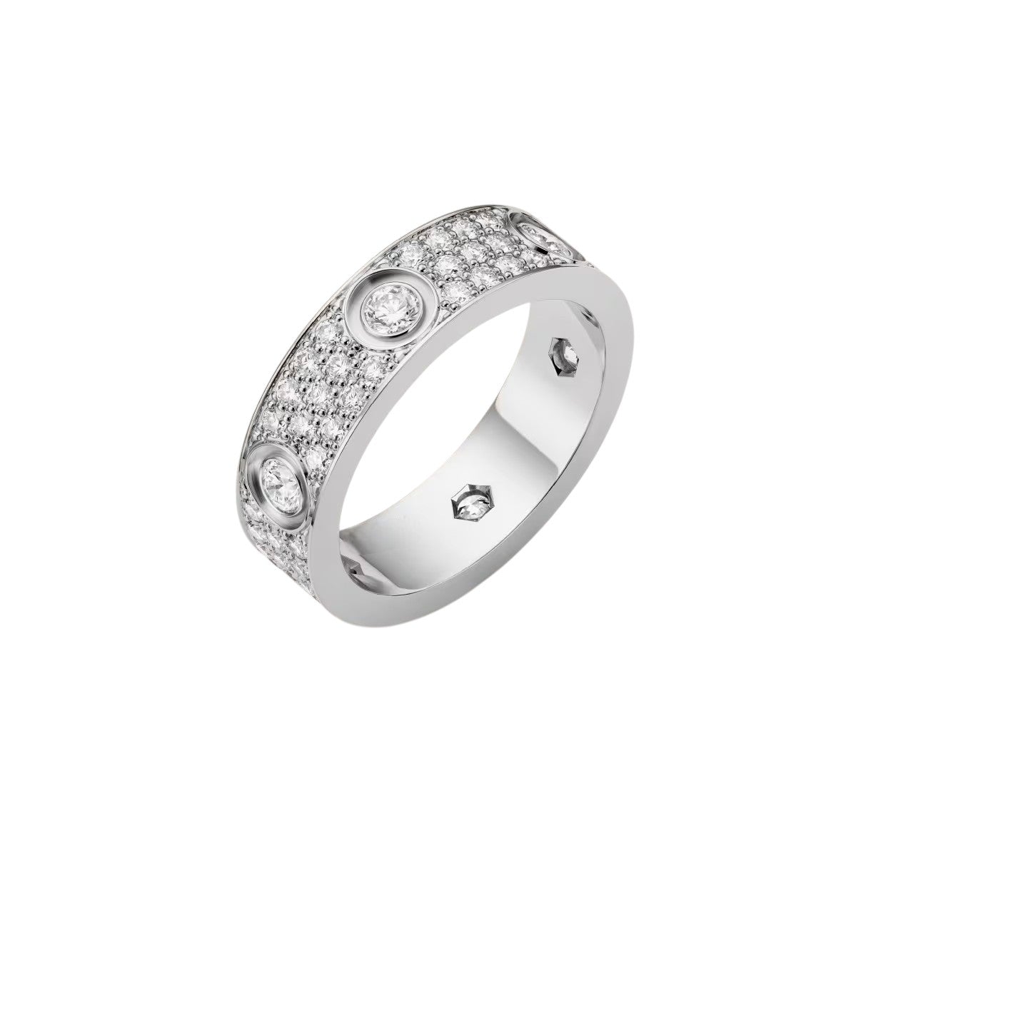 [Favorite]LOVE 5.5MM VOLL-PAVÉ-RING MIT 6 DIAMANTEN