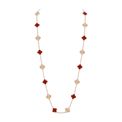 [Favorit]KLASSISCHE 20-MOTIV GLÜCKSKLEE-HALSKEtte ROSÉGOLD KOLLEKTION
