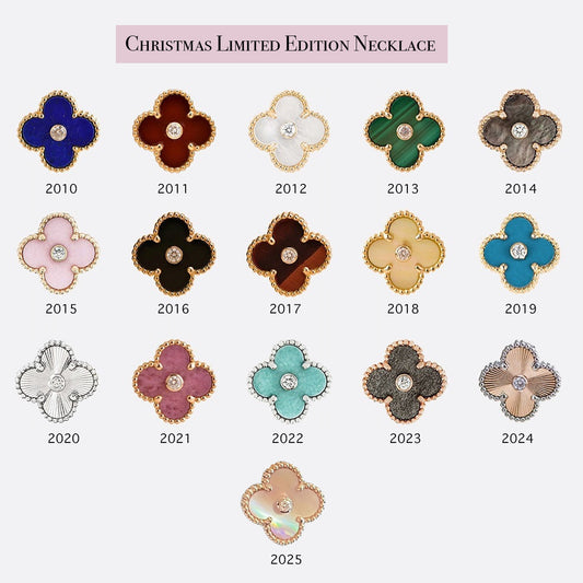 [Favorite]LIMITED EDITION CHRISTMAS CLOVER FLOWER NECKLACE - 15MM ANNUAL COLLECTIBLE PENDANT