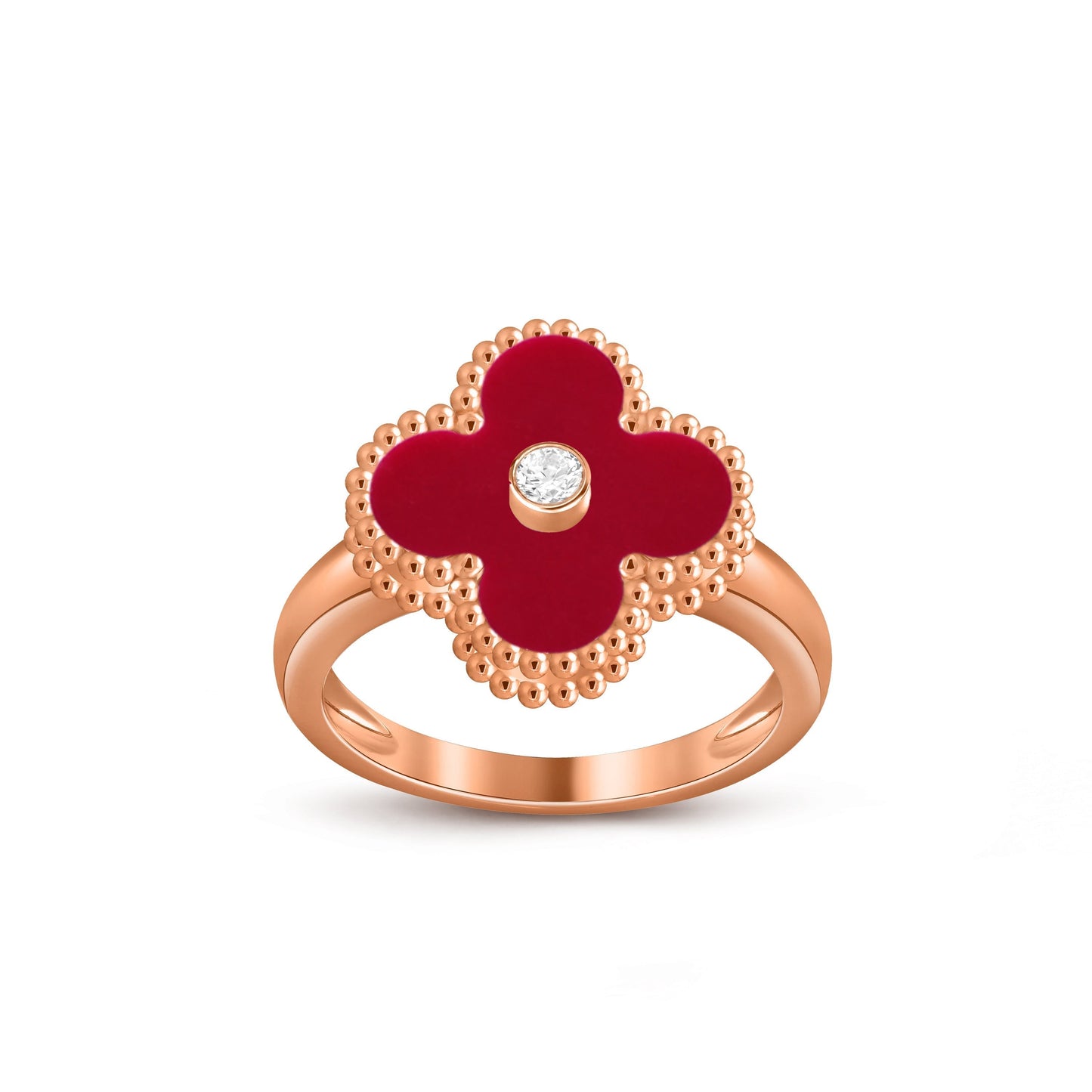 [Liebling]GLÜCKSKLEE DIAMANT-AKZENT ROSÉGOLD-RING KOLLEKTION