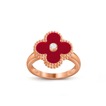 [Liebling]GLÜCKSKLEE DIAMANT-AKZENT ROSÉGOLD-RING KOLLEKTION