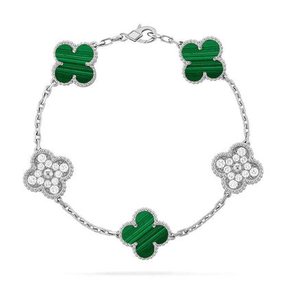 [Favorite]LUCKY CLOVER 5-MOTIF BRACELET - MALACHITE COLLECTION