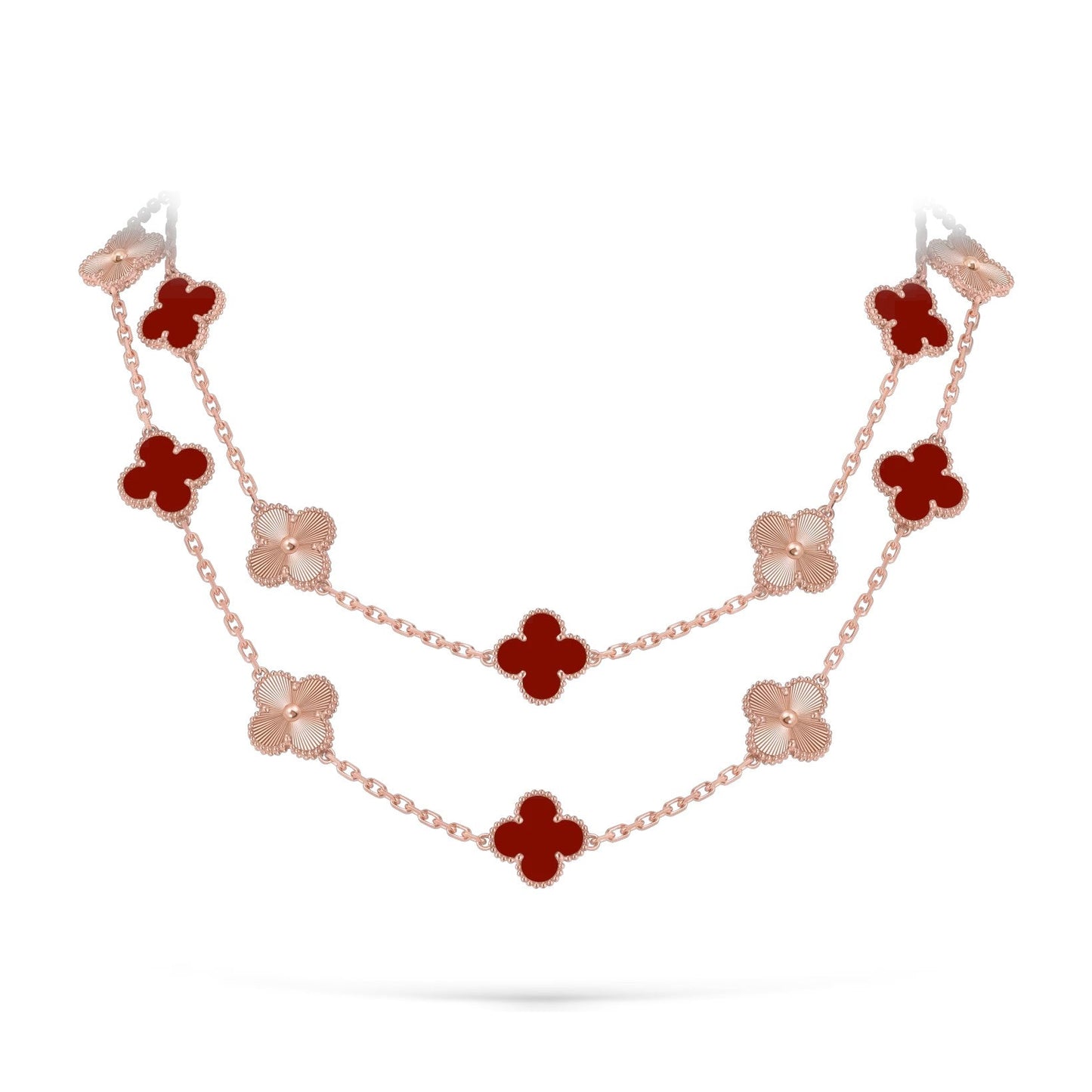 [Favorit]KLASSISCHE 20-MOTIV GLÜCKSKLEE-HALSKEtte ROSÉGOLD KOLLEKTION