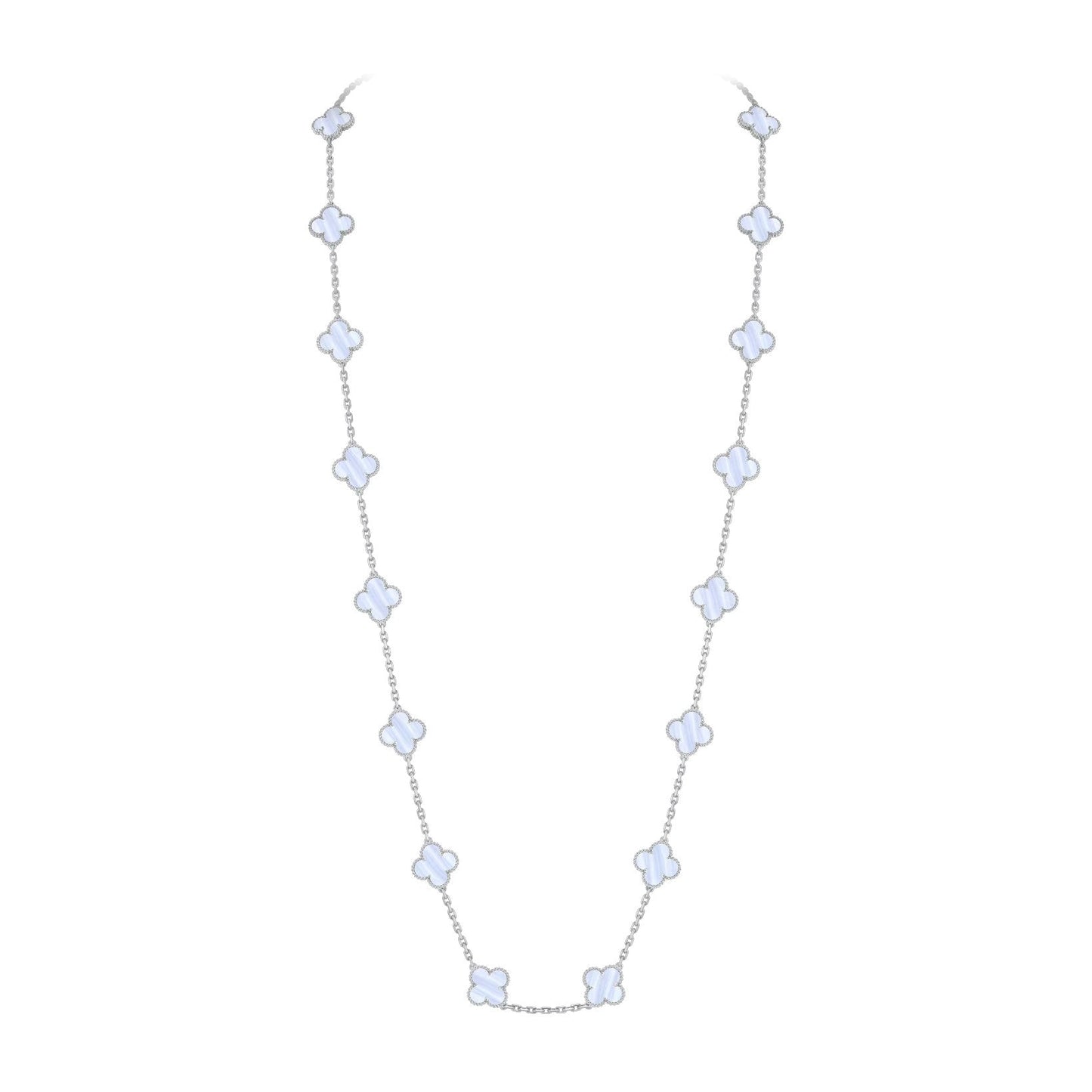 [Favorite]KLASSISCHE GLÜCKSSCHWEINCHEN-HALSKETTE MIT 20 MOTIVEN AUS WEISSGOLD
