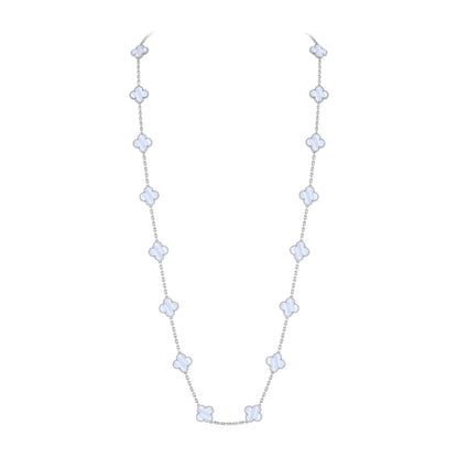 [Favorite]KLASSISCHE GLÜCKSSCHWEINCHEN-HALSKETTE MIT 20 MOTIVEN AUS WEISSGOLD