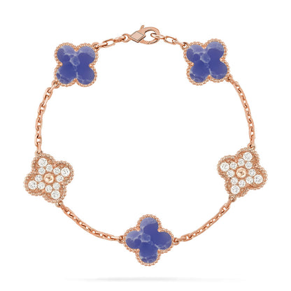 [Favorite]LUCKY CLOVER 5-MOTIF BRACELET - BLUE LARIMAR COLLECTION