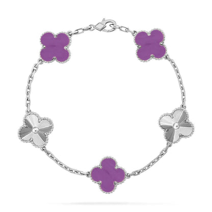 [Favorite]LUCKY CLOVER 5-MOTIF BRACELET - VIOLET COLLECTION