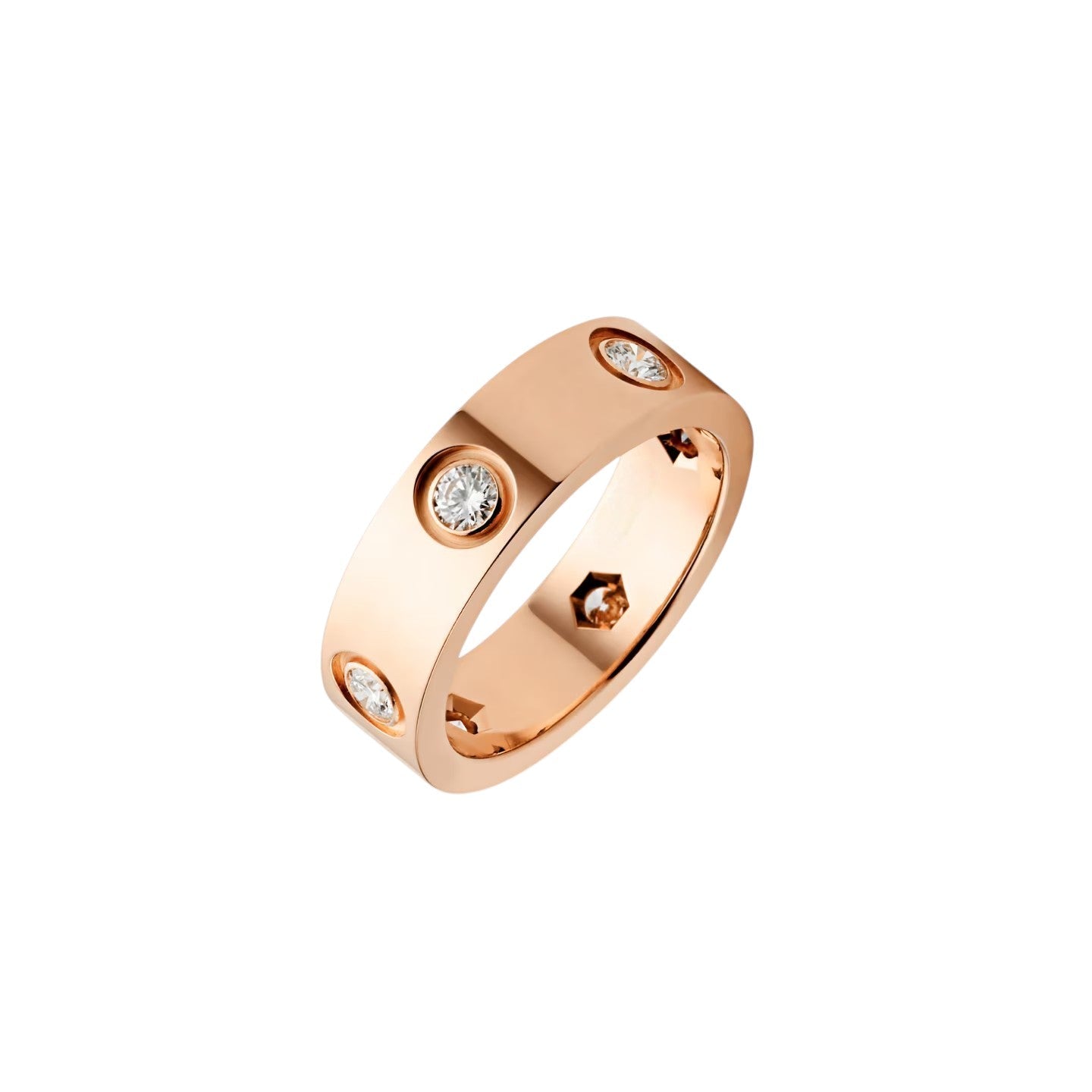 [Liebe] 5.5MM 6 DIAMANTEN RING