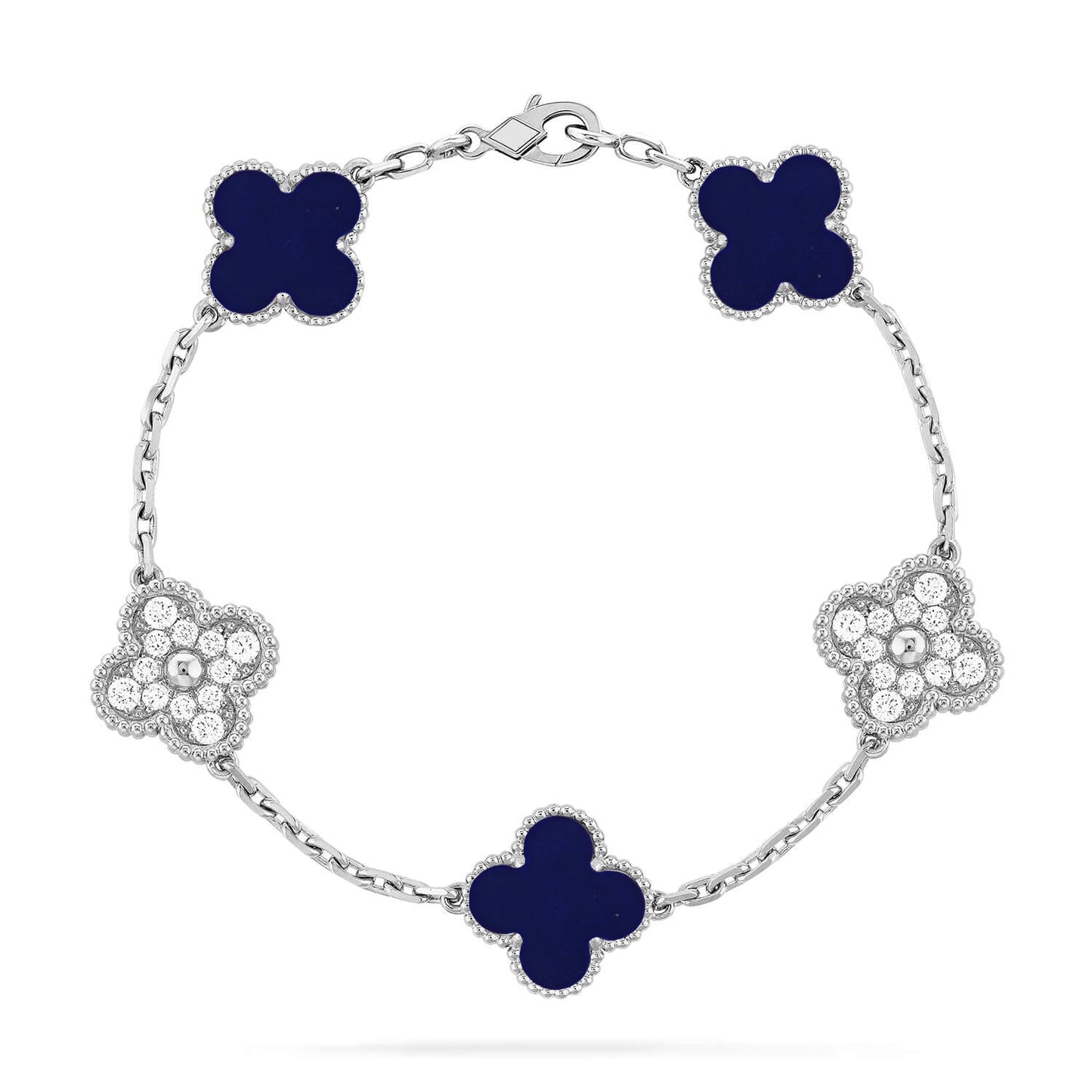 [Favorite]LUCKY CLOVER 5-MOTIF BRACELET - LAPIS LAZULI COLLECTION