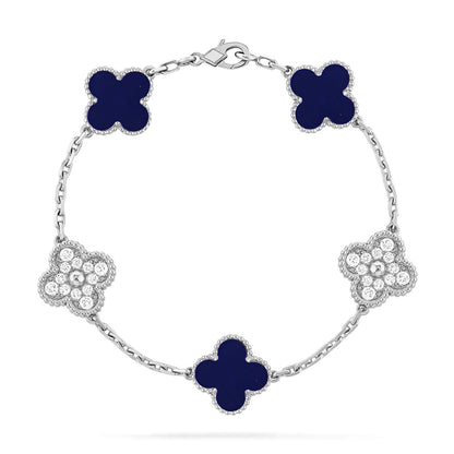 [Favorite]LUCKY CLOVER 5-MOTIF BRACELET - LAPIS LAZULI COLLECTION