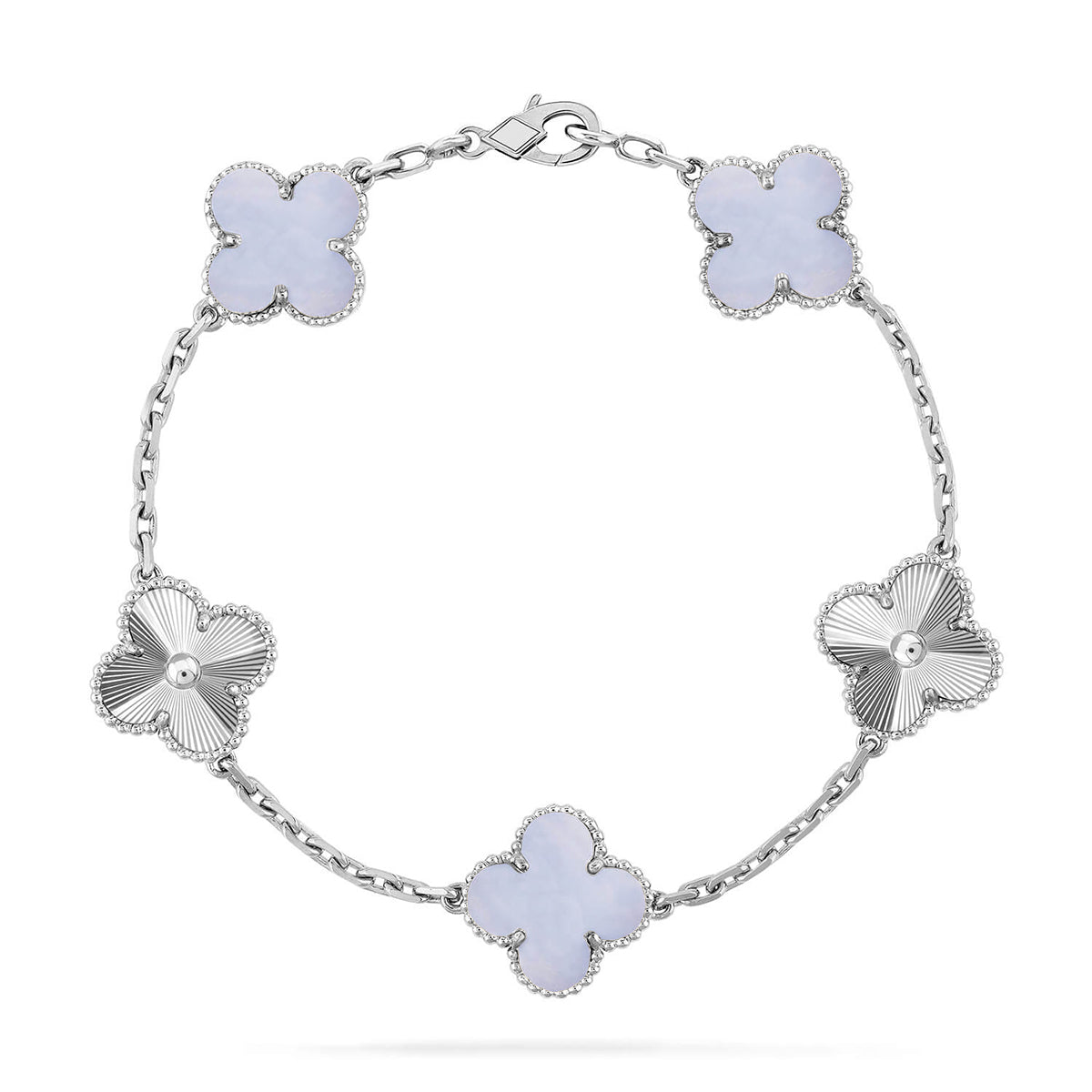 [Favorite]LUCKY CLOVER 5-MOTIF BRACELET - PURPLE CHALCEDONY COLLECTION