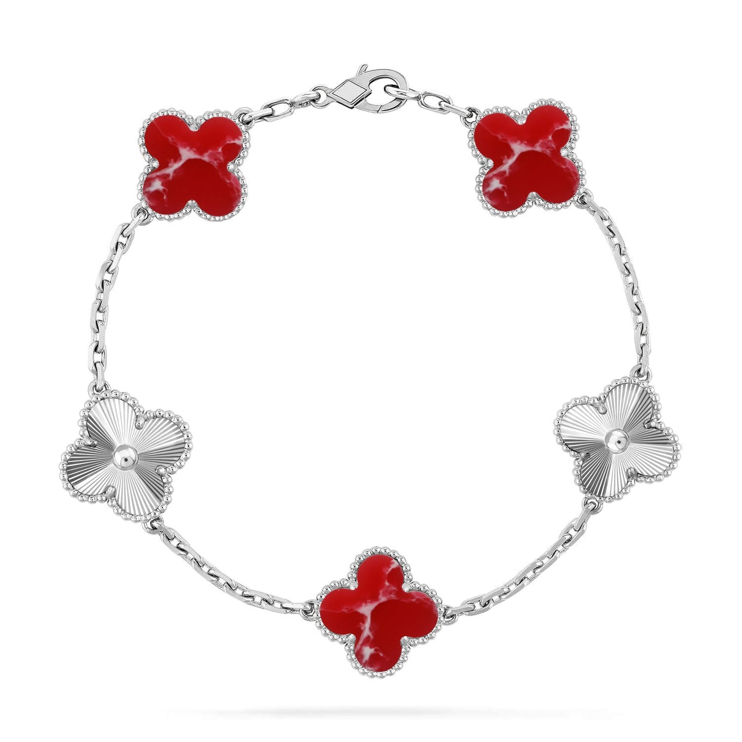 [Favorite]LUCKY CLOVER 5-MOTIF BRACELET - RED LARIMAR COLLECTION